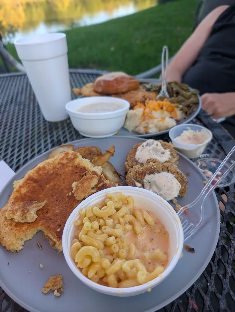 Salmon Patties with Fried Cornbread